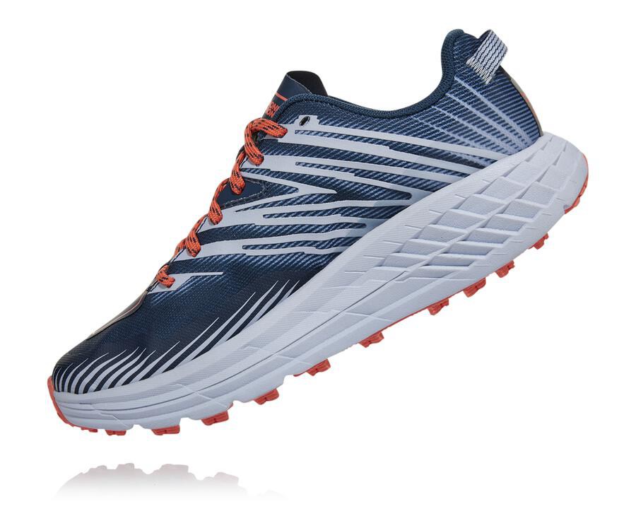 Hoka One One トレイルシューズ レディース ネイビー/白 - スピードゴート4 - PG7329048